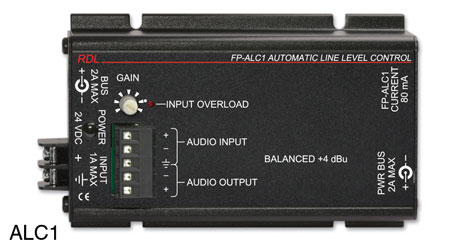 RDL FP-ALC1 AUTOMATIC AUDIO LINE LEVEL CONTROLLER Mono, terminal block I/O