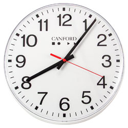CANFORD RADIO-CONTROLLED CLOCK MSF 300mm, white case, stepped second hand