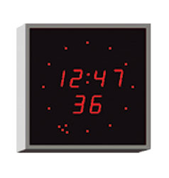 WHARTON 4900E.02.R.FP.UK CLOCK 20mm red characters, flush panel mount, mains powered