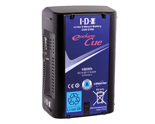 IDX ENDURA CUE-D150 BATTERY, V-mount style, Li-ion, 14.8V, 9.8Ah, rechargeable