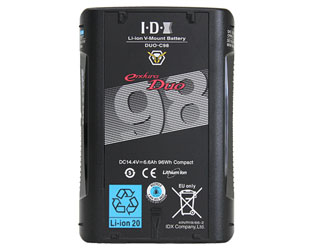 IDX ENDURA DUO-C98 BATTERY, V-mount style, Li-ion, 14.4V, 6.6Ah, rechargeable