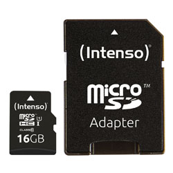 INTENSO SDC-3423470 PREMIUM 16GB micro SD memory card and adapter, UHS-1