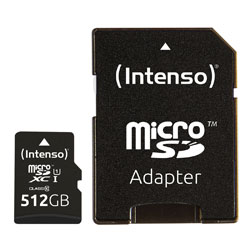 INTENSO SDC-3423493 PREMIUM 512GB micro SD memory card and adapter, UHS-1