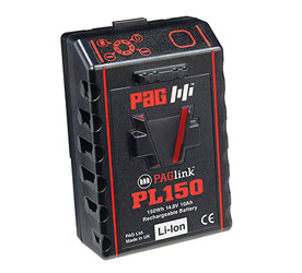 PAG PAGlink 9308 PL150e BATTERY V-mount style, Li-Ion, 14.8V, 10Ah, rechargeable
