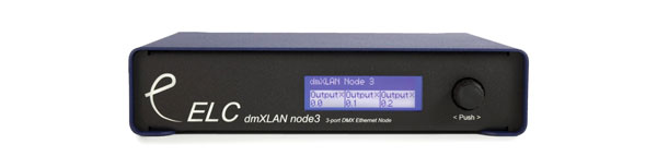 ELC LIGHTING DMXLAN NODE3 TM DMX NODE 3x DMX ports, 2x Ethernet ports, 5-pin XLR, desktop