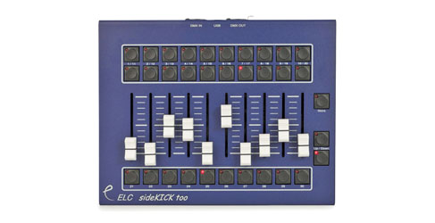 ELC LIGHTING SDK2 SIDEKICK TOO DMX CONTROLLER 10x faders, 30x 512 DMX channel memory, desktop