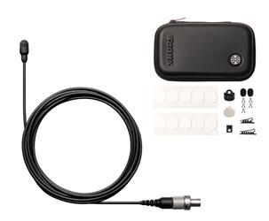 SHURE TWINPLEX TL47 MICROPHONE Subminiature, omni, with accessory pack, LEMO connector, black