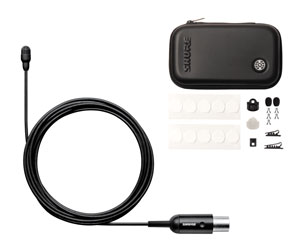 SHURE TWINPLEX TL47 MICROPHONE Subminiature, omni, with accessory pack, TA4F connector, black