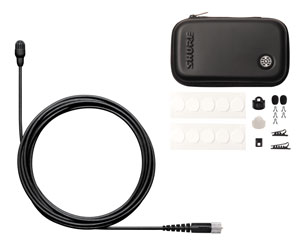 SHURE TWINPLEX TL47 MICROPHONE Subminiature, omni, with accessory pack, MicroDot connector, black