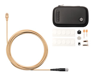 SHURE TWINPLEX TL47 MICROPHONE Subminiature, omni, with accessory pack, MicroDot connector, tan