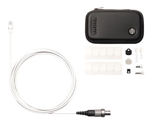 SHURE TWINPLEX TL47 MICROPHONE Subminiature, omni, with accessory pack, LEMO connector, white