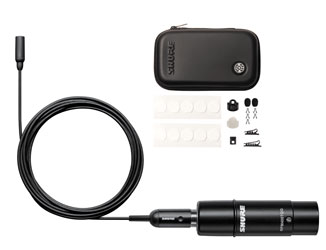 SHURE TWINPLEX TL48 MICROPHONE Subminiature, omni, with accessory pack, XLR connector, black