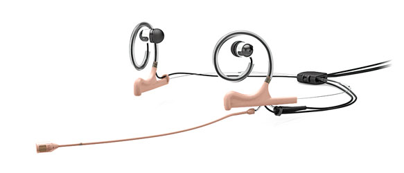 DPA 4288 MICROPHONE Headset, dual in-ear, directional, MicroDot, 120mm boom, beige