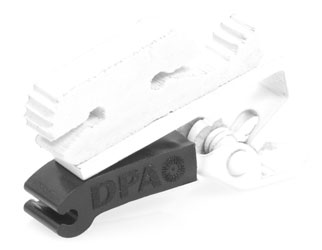 DPA SCM0008-W MICROPHONE MOUNT Dual clip, for 2x 4060 series lavs, double lock, white