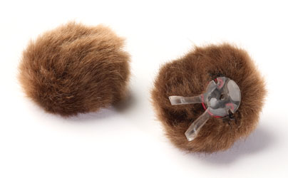 DPA AIR1 WINDSCREEN Fur, small, brown (pack of 2)