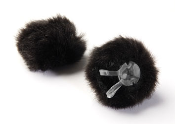 DPA AIR1 WINDSCREEN Fur, large, black (pack of 2)