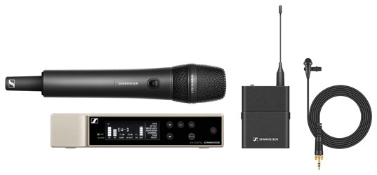 SENNHEISER EW-D ME2/835-S SET RADIOMIC SYSTEM Handheld dynamic/beltpack with lavalier (U1/5)