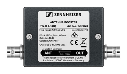 SENNHEISER EW-D AB ANTENNA BOOSTER BNC connections, 606-694MHz