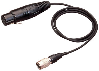 AUDIO-TECHNICA XLRW MICROPHONE CABLE For Unipack radiomic Tx, low impedance, XLR3F, 1500mm, black