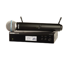 SHURE BLX24R/B58 RADIOMIC SYSTEM Handheld, Beta 58A capsule, rackmount receiver, 606-630MHz (K3E)