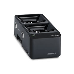 SHURE SBC220-UK BATTERY CHARGER DOCK Network compatible, for 2x SB900 batteries/AD1/AD2 TX, with PSU