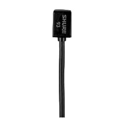 SHURE WL93 MICROPHONE Miniature lavalier, omnidirectional, TA4F connector, 1.2m cable, black