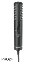 AUDIO-TECHNICA PRO24 MICROPHONE Stereo, condenser , battery or plug-in power, 3.5mm stereo jack