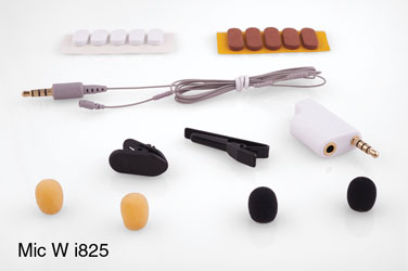 MicW i825 MICROPHONE KIT Miniature, lapel, omnidirectional, for iPhone, PCs and mobile devices