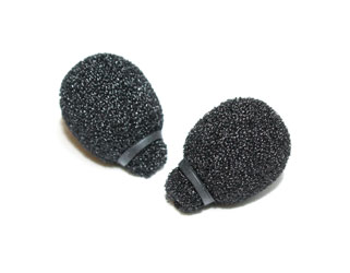 RYCOTE 105514 MINIATURE LAVALIER FOAMS For mini lavalier mic, black, pack of 10