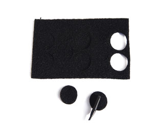 RYCOTE 065104 UNDERCOVERS MIC MOUNTS Stickies and fabric Undercovers, black (1pk of 100+100)