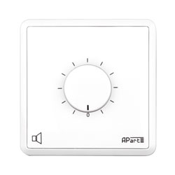 APART E-VOL60 VOLUME CONTROL 100V, 60W, 24V priority relay, white