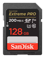 SANDISK SDSDXXD-128G-GN4IN EXTREME PRO 128GB SDXC MEMORY CARD, UHS-I U3, class 10, 200MB/s