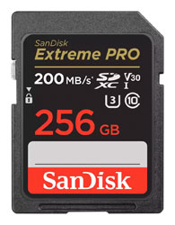 SANDISK SDSDXXD-256G-GN4IN EXTREME PRO 256GB SDXC MEMORY CARD, UHS-I U3, class 10, 200MB/s