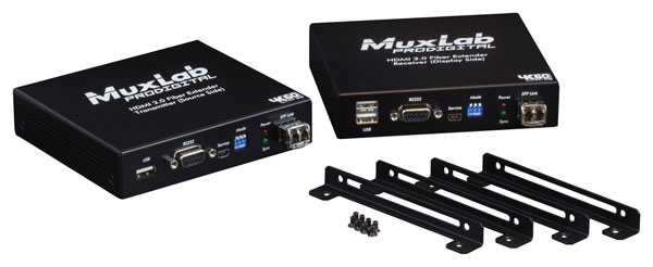 MUXLAB 500485 VIDEO EXTENDER Kit, HMDI 2.0/USB over SM fibre, 4K/60, 10km reach
