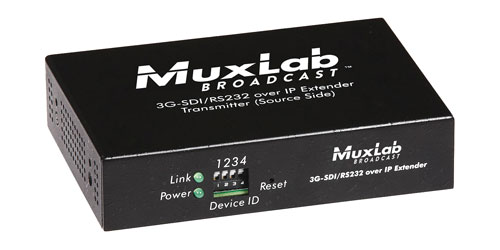 MUXLAB 500756-TX VIDEO EXTENDER Transmitter, 3G-SDI over IP, PoE, RS232, 120m reach