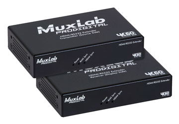 MUXLAB 500459-100 VIDEO EXTENDER Kit, HDMI/RS232 over Cat5e/6, 4K/60, 100m reach