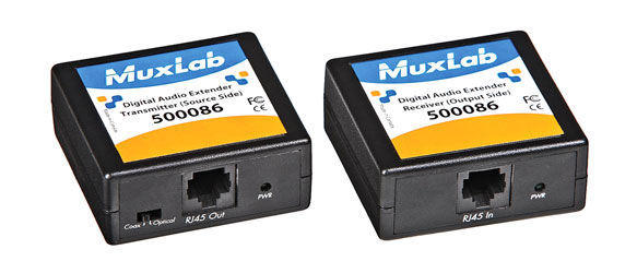 MUXLAB 500086 DIGITAL AUDIO EXTENDER Over Cat5e/6, 1x Coax RCA, 1x optical, 150m reach