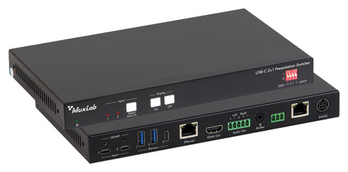 MUXLAB 500531 PRESENTATION SWITCHER 2x1, USB-C