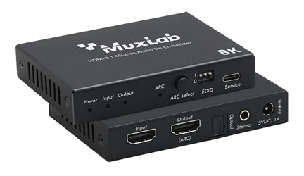 MUXLAB 500514 AUDIO DE-EMBEDDER HDMI 2.1/HDCP 2.3, 48Gbps, 8K/60Hz