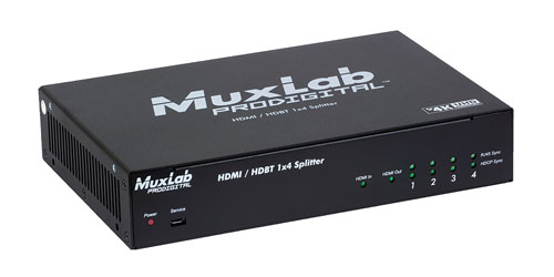 MUXLAB 500424 VIDEO SPLITTER 1x4 splitter, HDMI/HDBT, HDCP 1.4, 4K/30