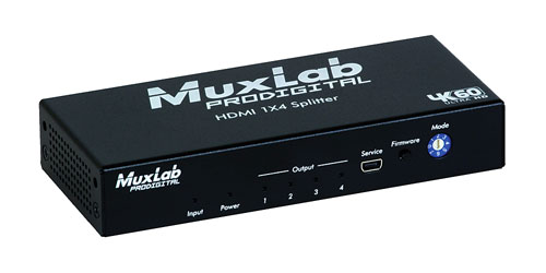 MUXLAB 500426 VIDEO SPLITTER 1x4 splitter, HDMI, HDCP 1.4/2.2, 4K/60