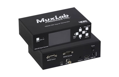 MUXLAB 500830-V2 SIGNAL GENERATOR Portable, HD/3G/12G SDI, up to HDMI 2.0, 3inch LCD display