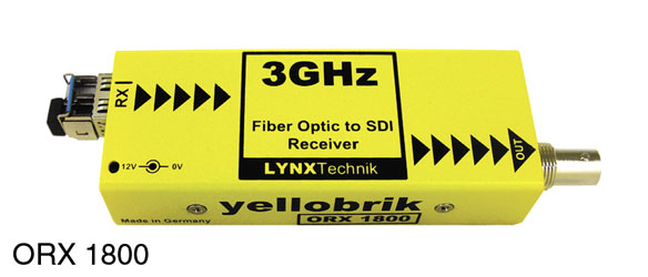 LYNX YELLOBRIK ORX 1802 FIBRE RECEIVER 3G/HD/SD-SDI, 1x SM, LC, 1260-1620nm RX