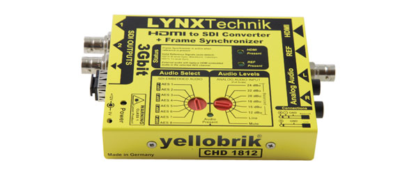 LYNX YELLOBRIK CHD 1812 VIDEO CONVERTER HDMI to 3G/HD/SD-SDI, frame synchroniser, analogue embedder