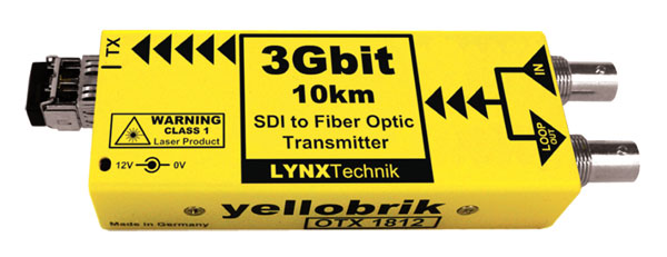 LYNX YELLOBRIK OTX 1812-MM FIBRE TRANSMITTER 3G/HD/SD-SDI, 1x MM LC, 850nm, 300m