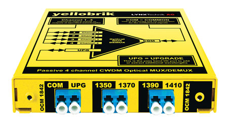 LYNX YELLOBRIK OCM 1842 PASSIVE CWDM OPTICAL MUX/DEMUX 4+1 exp Channel - 1350, 1370, 1390, 1410nm