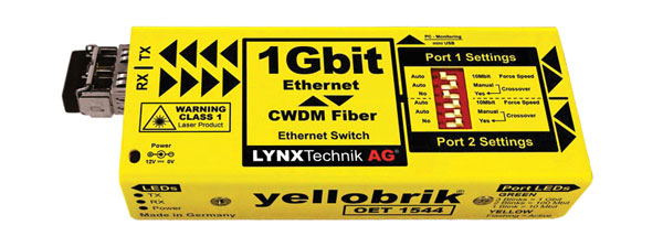 LYNX YELLOBRIK OET 1544 FIBRE TRANSCEIVER Ethernet, 2x SM CWDM (yb only without SFP)