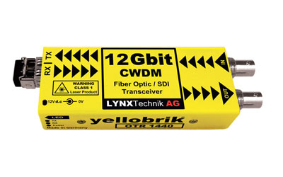 LYNX YELLOBRIK OTR 1440 FIBRE TRANSCEIVER 12G/6G/3G/1.5G-SDI, 2x SM CWDM (yb only without SFP)
