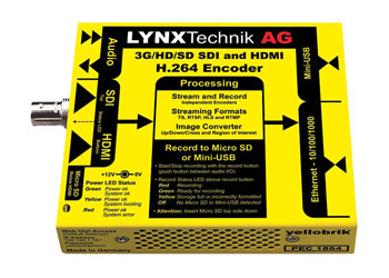 LYNX YELLOBRIK PEC 1864 3G/HD/SD-SDI/HDMI H.264 STREAMER AND RECORDER (Not RTMPS)