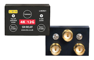 LEN L4KR01 VIDEO RELAY 2x1, changeover, 3x BNC, 4K/12G UHD SDI